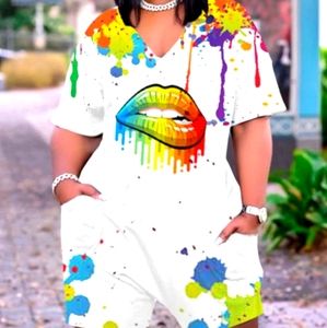 Splash Ink Lip One Piece Romper